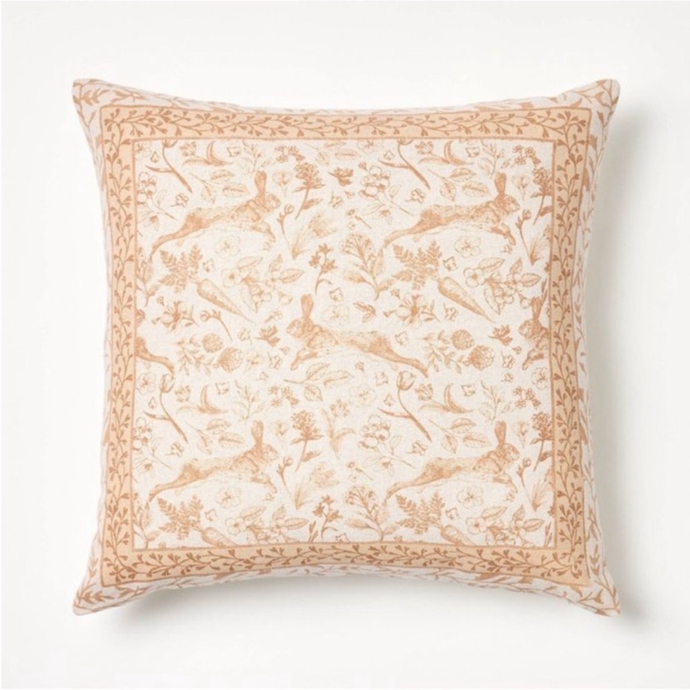 Printed Easter Toile Block Print Square Throw Pillow - Threshold Studio McGee